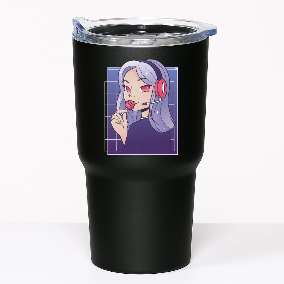 Anime Gamer Girl Lollipop Cute Tumbler