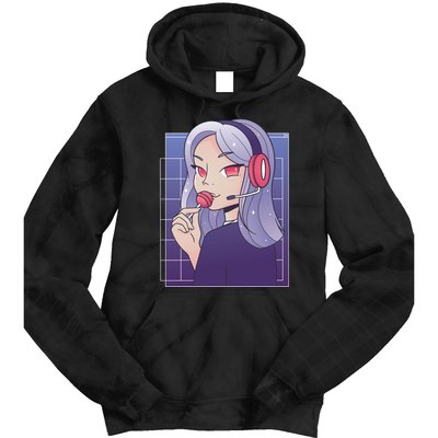 Anime Gamer Girl Lollipop Cute Tie Dye Hoodie