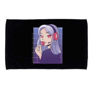 Anime Gamer Girl Lollipop Cute Microfiber Hand Towel