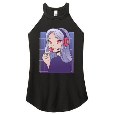 Anime Gamer Girl Lollipop Cute Women's Perfect Tri Rocker Tank
