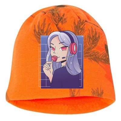 Anime Gamer Girl Lollipop Cute Kati - Camo Knit Beanie