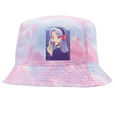 Anime Gamer Girl Lollipop Cute Tie-Dyed Bucket Hat