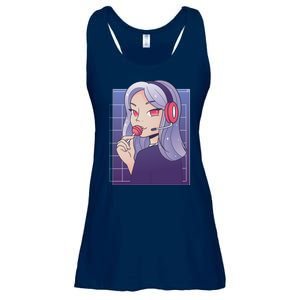 Anime Gamer Girl Lollipop Cute Ladies Essential Flowy Tank