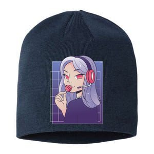 Anime Gamer Girl Lollipop Cute Sustainable Beanie