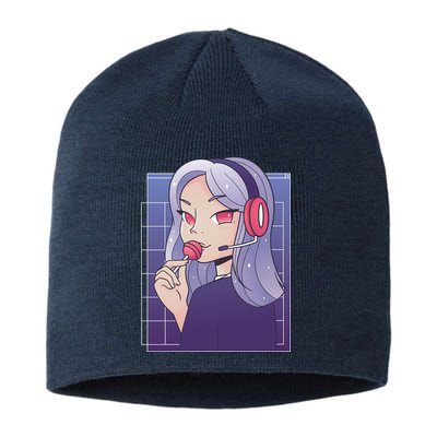 Anime Gamer Girl Lollipop Cute Sustainable Beanie