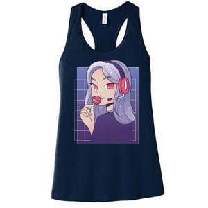 Anime Gamer Girl Lollipop Cute Women's Racerback Tank