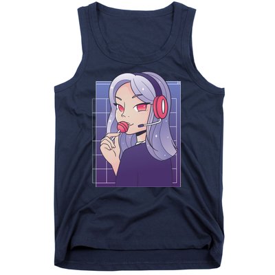 Anime Gamer Girl Lollipop Cute Tank Top