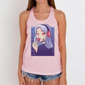 Anime Gamer Girl Lollipop Cute Women's Knotted Racerback Tank