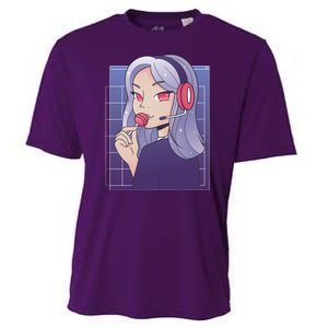 Anime Gamer Girl Lollipop Cute Cooling Performance Crew T-Shirt