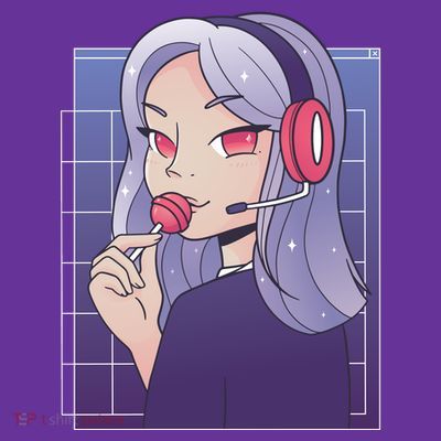 Anime Gamer Girl Lollipop Cute T-Shirt