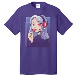 Anime Gamer Girl Lollipop Cute Tall T-Shirt