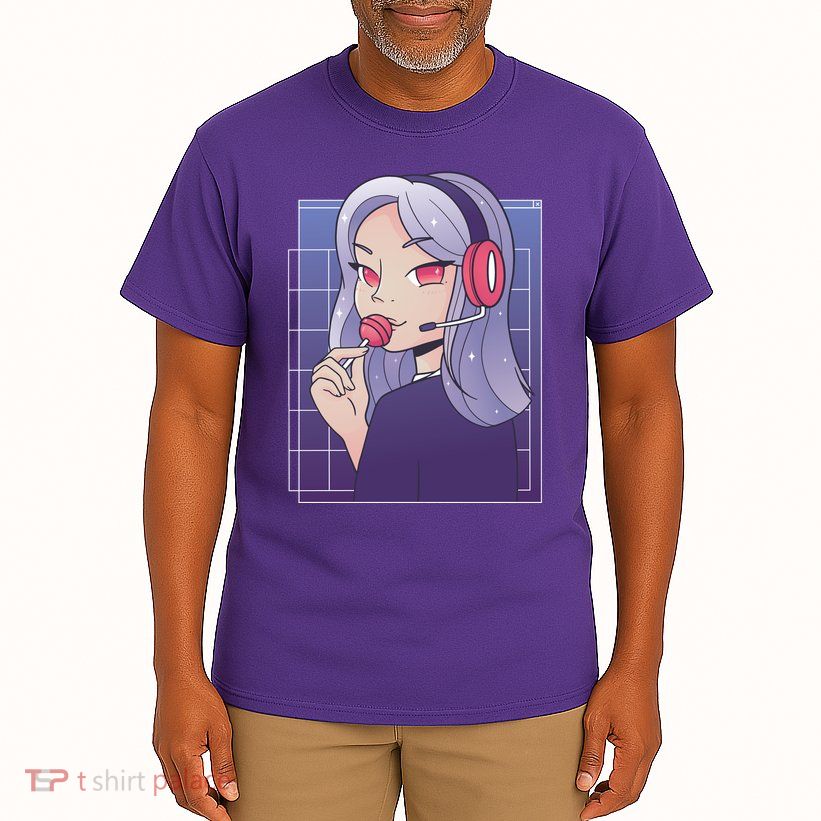 Anime Gamer Girl Lollipop Cute Tall T-Shirt