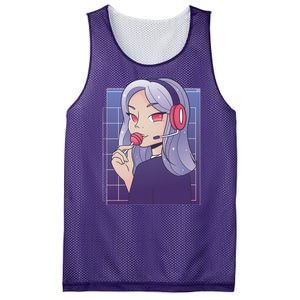 Anime Gamer Girl Lollipop Cute Mesh Reversible Basketball Jersey Tank