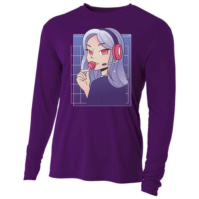 Anime Gamer Girl Lollipop Cute Cooling Performance Long Sleeve Crew