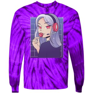 Anime Gamer Girl Lollipop Cute Tie-Dye Long Sleeve Shirt