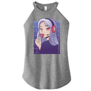 Anime Gamer Girl Lollipop Cute Women's Perfect Tri Rocker Tank