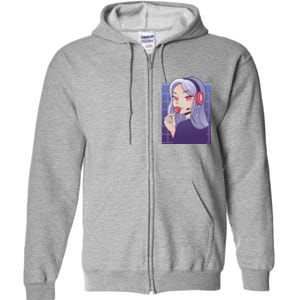 Anime Gamer Girl Lollipop Cute Full Zip Hoodie