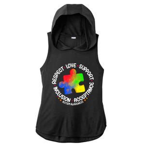 Autism Great Gift Respect Love Support Autism Awareness Cool Gift Ladies PosiCharge Tri-Blend Wicking Draft Hoodie Tank