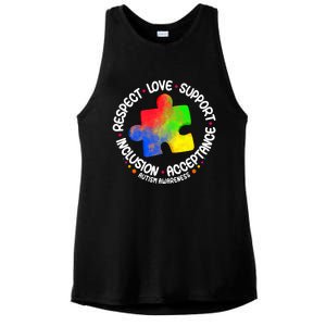 Autism Great Gift Respect Love Support Autism Awareness Cool Gift Ladies PosiCharge Tri-Blend Wicking Tank