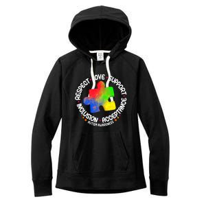 Autism Great Gift Respect Love Support Autism Awareness Cool Gift Women's Fleece Hoodie