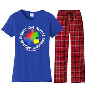 Autism Great Gift Respect Love Support Autism Awareness Cool Gift Women's Flannel Pajama Set