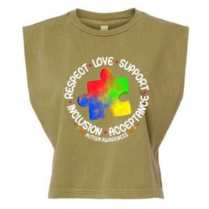 Autism Great Gift Respect Love Support Autism Awareness Cool Gift Garment-Dyed Women's Muscle Tee