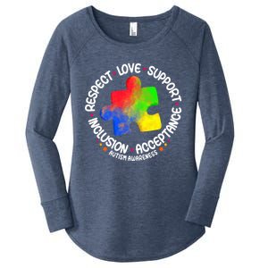 Autism Great Gift Respect Love Support Autism Awareness Cool Gift Women's Perfect Tri Tunic Long Sleeve Shirt