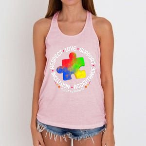 Autism Great Gift Respect Love Support Autism Awareness Cool Gift Women's Knotted Racerback Tank