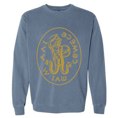 Abraxas Gnostic God Amulet Templar Gnosticism Garment-Dyed Sweatshirt