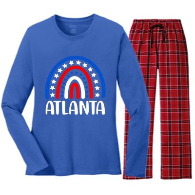 Atlanta Georgia Gift I Love Atlanta Georgia Usa Gift Women's Long Sleeve Flannel Pajama Set 