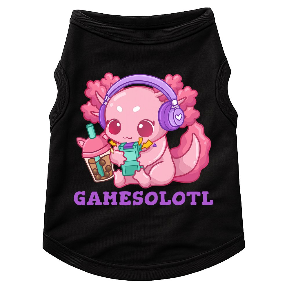 Axolotl Gaming Gamer Video Games Boba Tea Bubble Anime Doggie Tank