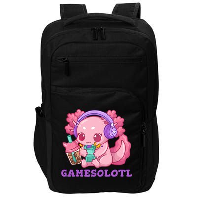 Axolotl Gaming Gamer Video Games Boba Tea Bubble Anime Impact Tech Backpack