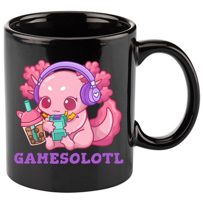 Axolotl Gaming Gamer Video Games Boba Tea Bubble Anime 11oz C Handle Ceramic Mug