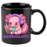 Axolotl Gaming Gamer Video Games Boba Tea Bubble Anime 11oz C Handle Ceramic Mug