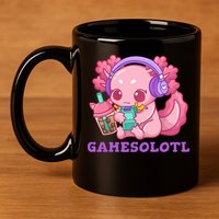 Axolotl Gaming Gamer Video Games Boba Tea Bubble Anime 11oz C Handle Ceramic Mug