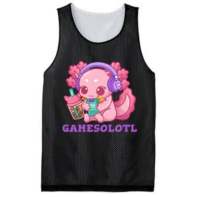 Axolotl Gaming Gamer Video Games Boba Tea Bubble Anime Mesh Reversible Basketball Jersey Tank