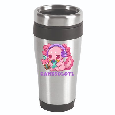 Axolotl Gaming Gamer Video Games Boba Tea Bubble Anime 16oz Travel Tumbler