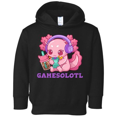 Axolotl Gaming Gamer Video Games Boba Tea Bubble Anime Toddler Hoodie