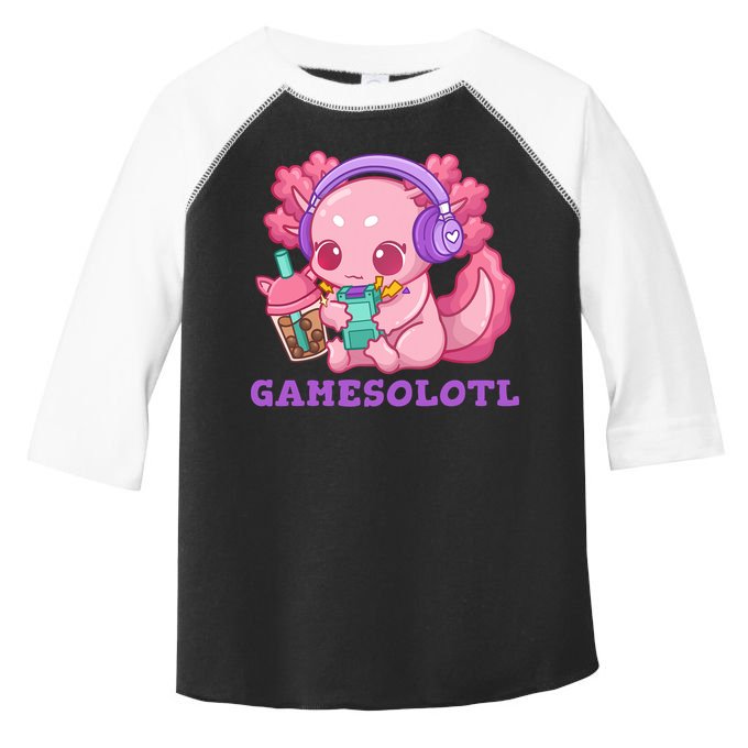 Axolotl Gaming Gamer Video Games Boba Tea Bubble Anime Toddler Fine Jersey T-Shirt