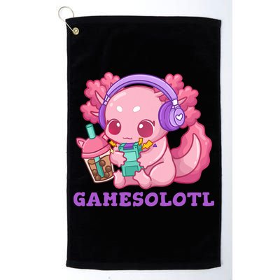 Axolotl Gaming Gamer Video Games Boba Tea Bubble Anime Golf Towel