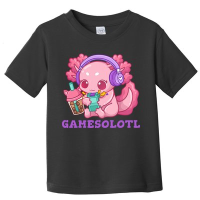 Axolotl Gaming Gamer Video Games Boba Tea Bubble Anime Toddler T-Shirt