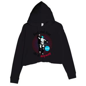 Astronaut Graphic Gift Crop Fleece Hoodie