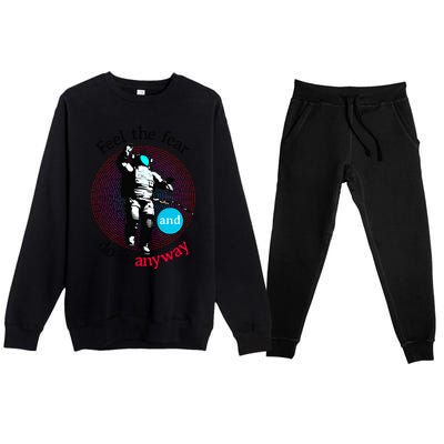 Astronaut Graphic Gift Premium Crewneck Sweatsuit Set