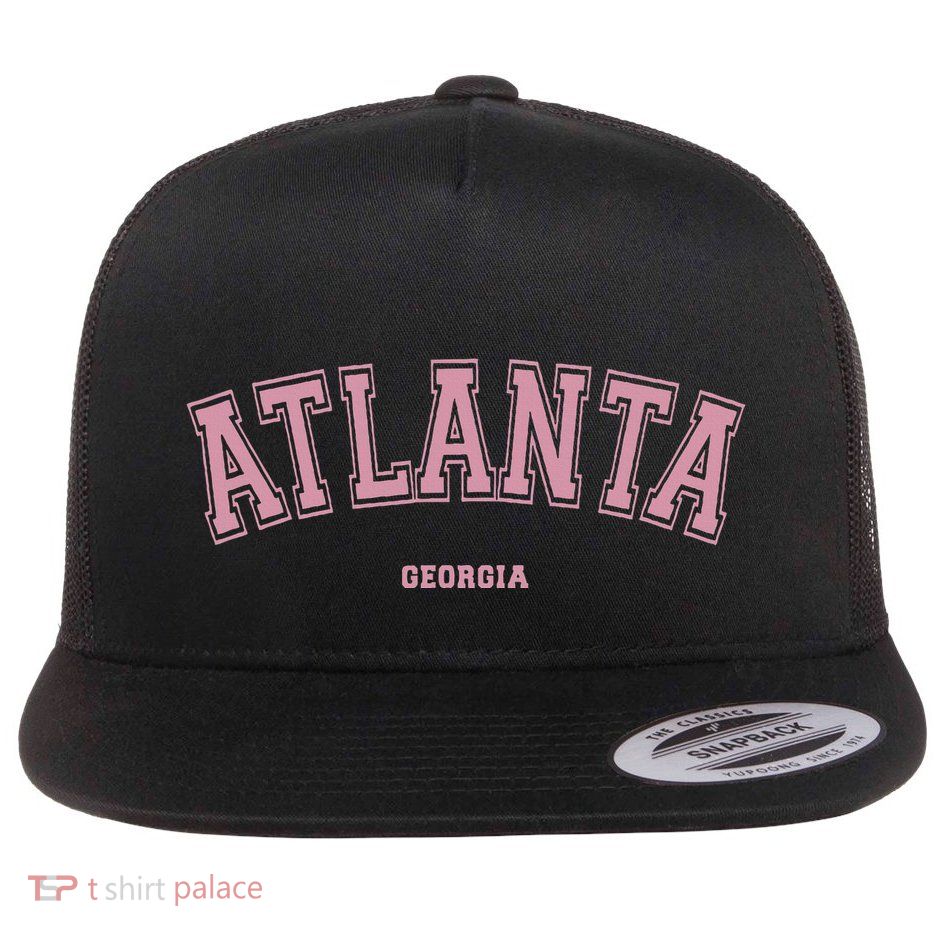Atlanta Georgia Ga Varsity Style On Atlanta Flat Bill Trucker Hat