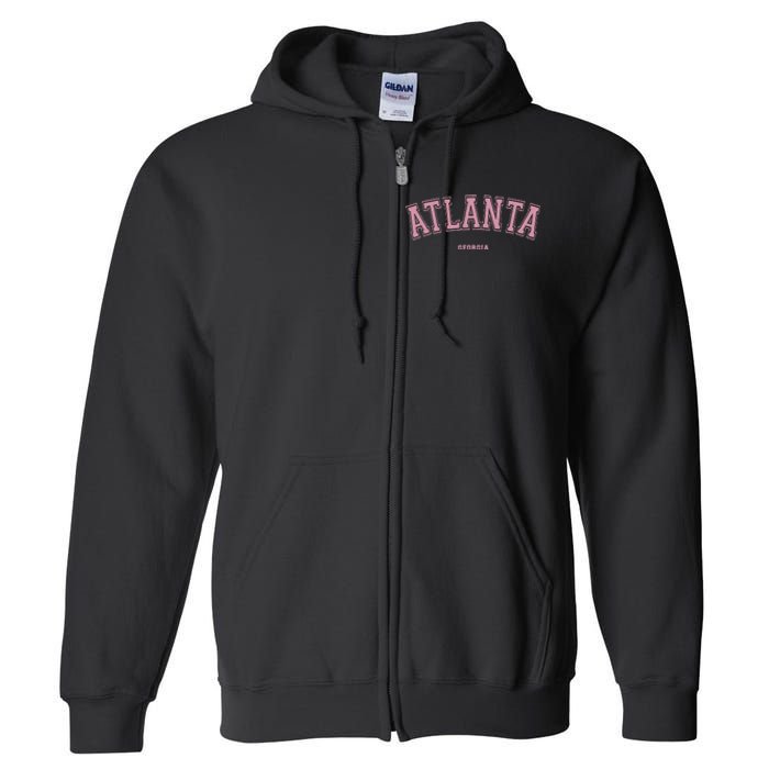 Atlanta Georgia Ga Varsity Style On Atlanta Full Zip Hoodie