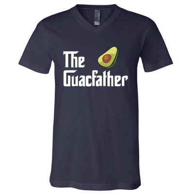 Avocado Guacamole Gift The Guacfather V-Neck T-Shirt