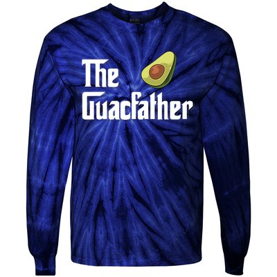 Avocado Guacamole Gift The Guacfather Tie-Dye Long Sleeve Shirt