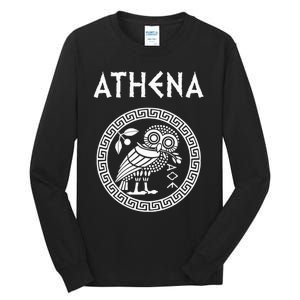 Athena Greek Goddess Of Wisdom And War Athenian Owl Symbol Tall Long Sleeve T-Shirt