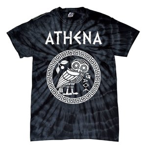 Athena Greek Goddess Of Wisdom And War Athenian Owl Symbol Tie-Dye T-Shirt