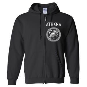 Athena Greek Goddess Of Wisdom And War Athenian Owl Symbol Full Zip Hoodie